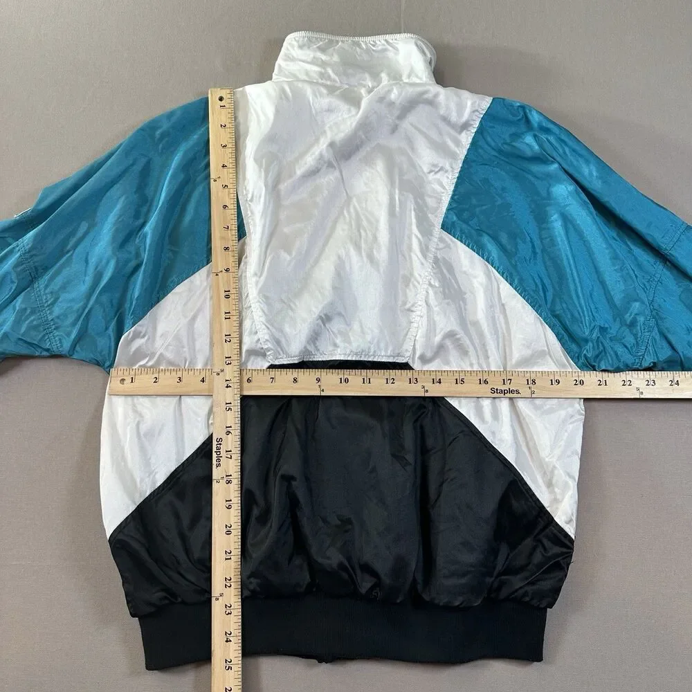 Vintage Nike Jacket Mens Large Blue Black Colorblock Lined Windbreaker  80s